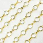 Load image into Gallery viewer, Crystal Round Shape Bezel Gold Plated Wire Chain.