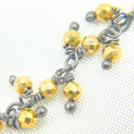 Load image into Gallery viewer, Golden Pyrite Cluster Dangle Oxidized Wire Chain.