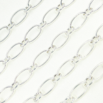 Load image into Gallery viewer, Sterling Silver Textured & Smooth Oval Links Chain