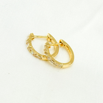 Load image into Gallery viewer, 14k Solid Gold Baguette Hoops. EHD57037Y