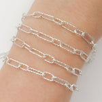 Load image into Gallery viewer, 925 Sterling Silver Hammered Long and Short Chain