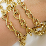 Load image into Gallery viewer, Gold Plated Sterling Silver Hollo Infinite Link Chain