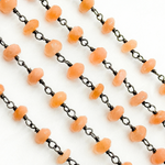 Load image into Gallery viewer, Peach Moonstone Oxidized Wire Chain.