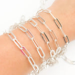 Load image into Gallery viewer, Sterling Silver Flat Paperclip Chain