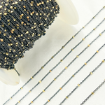 Load image into Gallery viewer, Oxidized 925 Sterling Silver Satellite Gold Plated Cube Chain