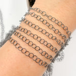 Load image into Gallery viewer, Black Rhodium Sterling Silver Twisted Round Link Chain
