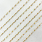 Load image into Gallery viewer, Sterling Silver Gold Plated White Enamel Cable Link Chain