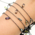 Load image into Gallery viewer, Multi Color Cubic Zirconia Rectangle Shape Dangle Chain