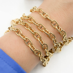 Load image into Gallery viewer, Gold Plated 925 Sterling Silver Gold Plated Textured Marina Chain