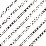 Load image into Gallery viewer, Black Rhodium Sterling Silver Rolo Chain