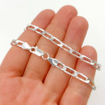 Load image into Gallery viewer, Sterling Silver Flat Paperclip Necklace