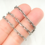 Load image into Gallery viewer, Oxidized Sterling Silver Diamond Cut Marina Chain