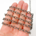 Load image into Gallery viewer, Oxidized Sterling Silver Twisted Oval Link Chain