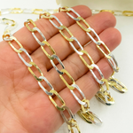Load image into Gallery viewer, Gold Plated 925 Sterling Silver Flat Paperclip Chain