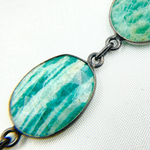 Load image into Gallery viewer, Amazonite Oval Shape Oxidized Wire Chain.