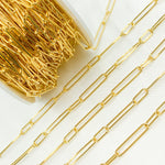 Load image into Gallery viewer, Gold Plated 925 Sterling Silver Smooth Paperclip Link Chain.
