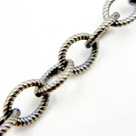 Load image into Gallery viewer, Oxidized Sterling Silver Twisted Oval Link Chain