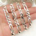 Load image into Gallery viewer, 925 Sterling Silver Flat Figaro Chain