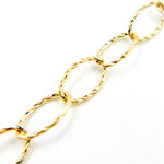 Load image into Gallery viewer, 14k Solid Gold Hammered Oval Cable Link Chain