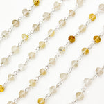 Load image into Gallery viewer, Gold Rutile Sterling Silver Wire Chain