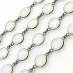 Load image into Gallery viewer, Opalite Round Shape Oxidized Wire Chain.