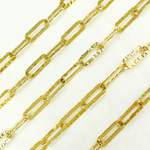 Load image into Gallery viewer, Gold Plated 925 Sterling Silver Flat Hammered Paperclip Chain