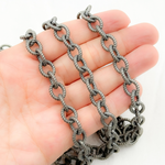 Load image into Gallery viewer, Oxidized 925 Sterling Silver Hammered Cable Chain