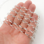 Load image into Gallery viewer, Sterling Silver Cable Oval Diamond Cut Link Chain