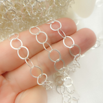 Load image into Gallery viewer, Sterling Silver Flat Round Link Chain