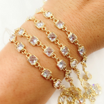 Load image into Gallery viewer, Cubic Zirconia Square Shape Connected Chain