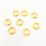 Load image into Gallery viewer, 8MM_14 Gauge Gold Plated Sterling Silver Hammered Open Jump Ring