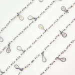 Load image into Gallery viewer, Pearl & CZ Dangle Oxidized Wire Chain