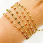 Load image into Gallery viewer, Tourmaline Wire Wrap Chain