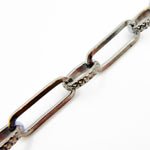 Load image into Gallery viewer, Black Rhodium Sterling Silver Long and Short Link Chain