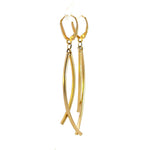 Load image into Gallery viewer, 15850018486. 14K Solid Gold Smooth and Textured Tube Hollow Dangle Leverback Earrings