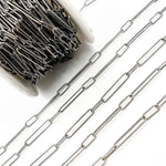 Load image into Gallery viewer, Black Rhodium Sterling Silver Smooth Long and Short Chain