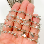 Load image into Gallery viewer, Oxidized Sterling Silver Star Dangle Chain