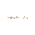 Load image into Gallery viewer, EFD53681. 14K Solid Yellow Gold and Diamonds LOVE Dangle Earrings
