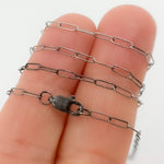 Load image into Gallery viewer, Oxidized Sterling Silver Smooth Paperclip Necklace