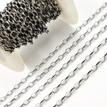 Load image into Gallery viewer, Oxidized Sterling Silver Marquise Shape Link Chain