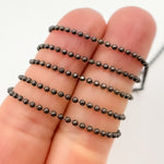 Load image into Gallery viewer, Black Rhodium Sterling Silver Diamond Cut Ball Chain