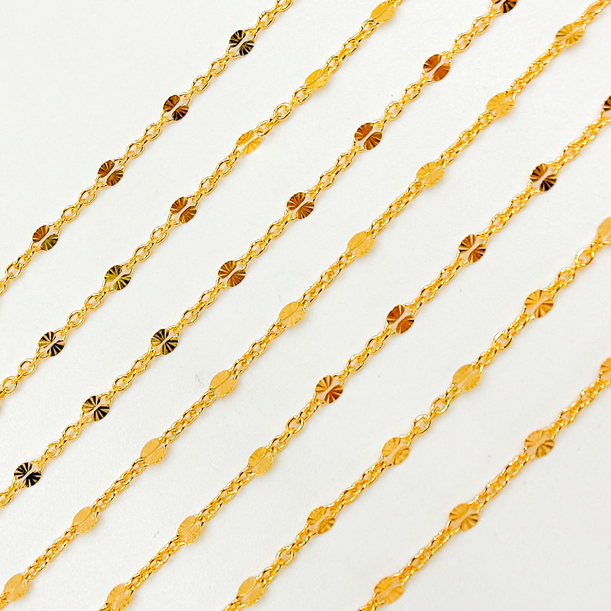 V300GF. 14k Gold Filled Cable and Diamond Cut Marina Link Chain