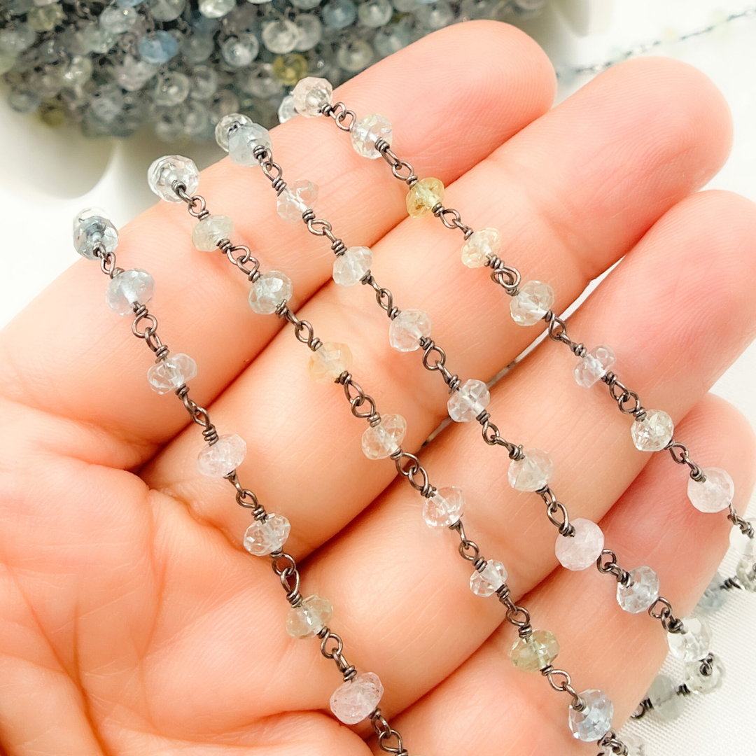 Aquamarine Oxidized Wire Chain.