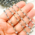 Load image into Gallery viewer, Aquamarine Oxidized Wire Chain.