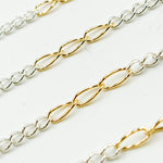 Load image into Gallery viewer, 2453CTT. Gold Filled and Sterling Silver Long and Short Link Chain