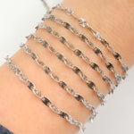 Load image into Gallery viewer, Oxidized Sterling Silver Diamond Cut Marina Link Chain