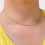 Load image into Gallery viewer, Sterling Silver Ball and Cube Necklace