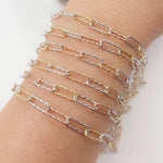 Load image into Gallery viewer, Tri-color Sterling Silver Paperclip Chain