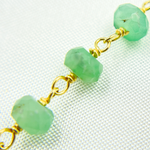 Load image into Gallery viewer, Chrysoprase Gemstone Faceted Rondels Wire Wrapped Chain