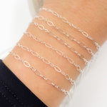 Load image into Gallery viewer, Sterling Silver Long and Short Flat Oval Link Chain